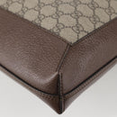 GUCCI GG Supreme Web Sherry Line Tote Bag PVC Beige Gold Red Auth 135289M-16