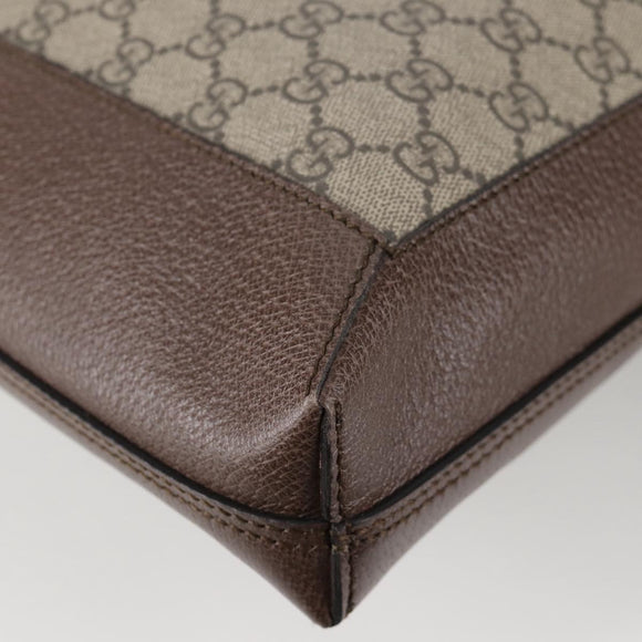 GUCCI GG Supreme Web Sherry Line Tote Bag PVC Beige Gold Red Auth 135289M