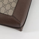 GUCCI GG Supreme Web Sherry Line Tote Bag PVC Beige Gold Red Auth 135289M-17