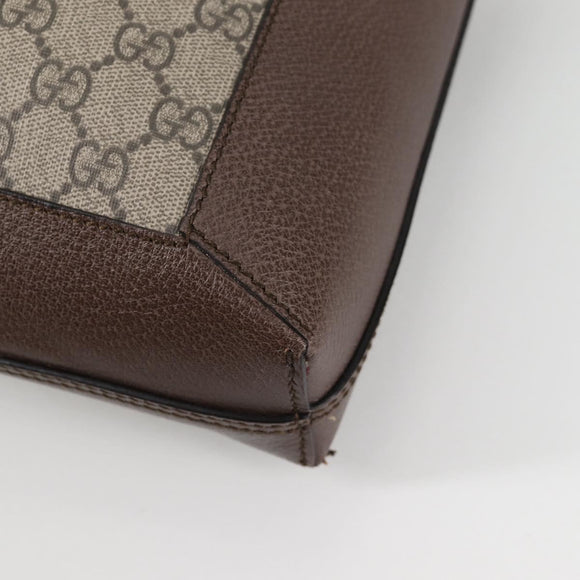 GUCCI GG Supreme Web Sherry Line Tote Bag PVC Beige Gold Red Auth 135289M