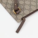 GUCCI GG Supreme Web Sherry Line Tote Bag PVC Beige Gold Red Auth 135289M-26