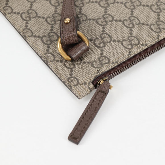 GUCCI GG Supreme Web Sherry Line Tote Bag PVC Beige Gold Red Auth 135289M