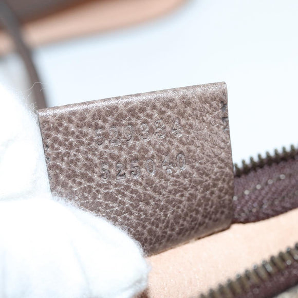 GUCCI GG Supreme Web Sherry Line Tote Bag PVC Beige Gold Red Auth 135289M