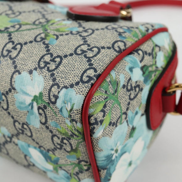 GUCCI GG Blooms Hand Bag PVC 2way Red Navy 546312 Auth 135290M