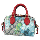 GUCCI GG Blooms Hand Bag PVC 2way Red Navy 546312 Auth 135290M-2