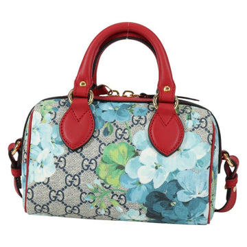 GUCCI GG Blooms Hand Bag PVC 2way Red Navy 546312 Auth 135290M - 0