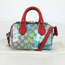 GUCCI GG Blooms Hand Bag PVC 2way Red Navy 546312 Auth 135290M-24