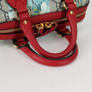 GUCCI GG Blooms Hand Bag PVC 2way Red Navy 546312 Auth 135290M-7