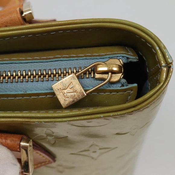 LOUIS VUITTON Monogram Vernis Houston Hand Bag Baby Blue M91005 LV Auth 135303