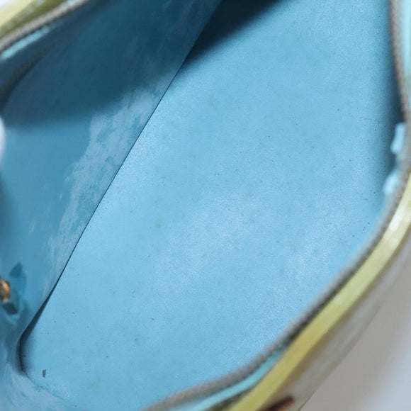 LOUIS VUITTON Monogram Vernis Houston Hand Bag Baby Blue M91005 LV Auth 135303