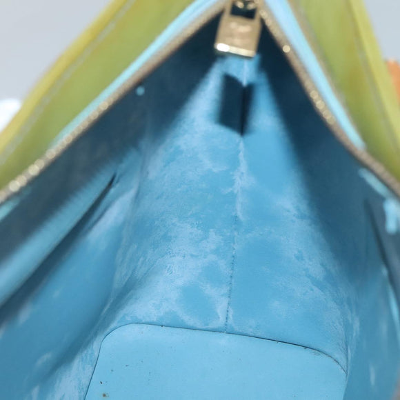 LOUIS VUITTON Monogram Vernis Houston Hand Bag Baby Blue M91005 LV Auth 135303