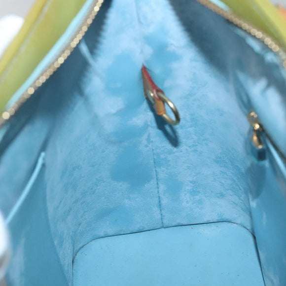 LOUIS VUITTON Monogram Vernis Houston Hand Bag Baby Blue M91005 LV Auth 135303