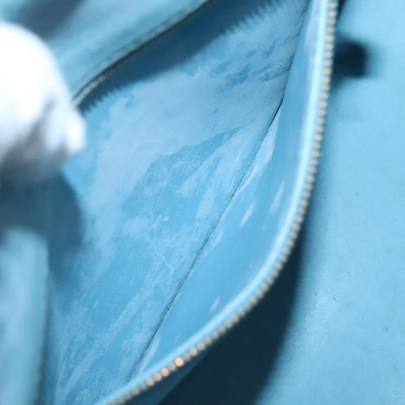 LOUIS VUITTON Monogram Vernis Houston Hand Bag Baby Blue M91005 LV Auth 135303