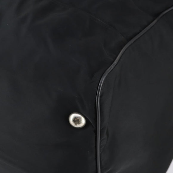 PRADA Boston Bag Nylon Black Silver Auth 135305