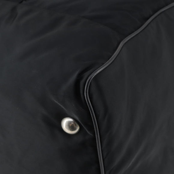 PRADA Boston Bag Nylon Black Silver Auth 135305