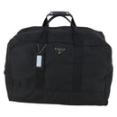 PRADA Boston Bag Nylon Black Silver Auth 135305-13
