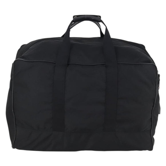PRADA Boston Bag Nylon Black Silver Auth 135305