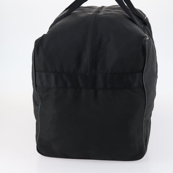 PRADA Boston Bag Nylon Black Silver Auth 135305