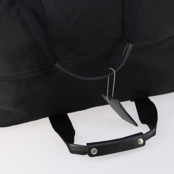 PRADA Boston Bag Nylon Black Silver Auth 135305