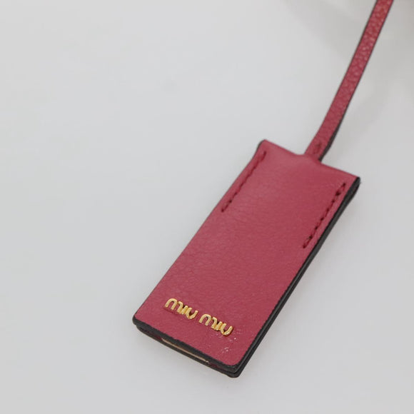 Miu Miu Hand Bag Leather 2way Pink Gold Auth 135306
