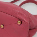 Miu Miu Hand Bag Leather 2way Pink Gold Auth 135306-10