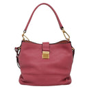 Miu Miu Hand Bag Leather 2way Pink Gold Auth 135306-13