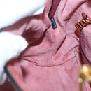 Miu Miu Hand Bag Leather 2way Pink Gold Auth 135306-23