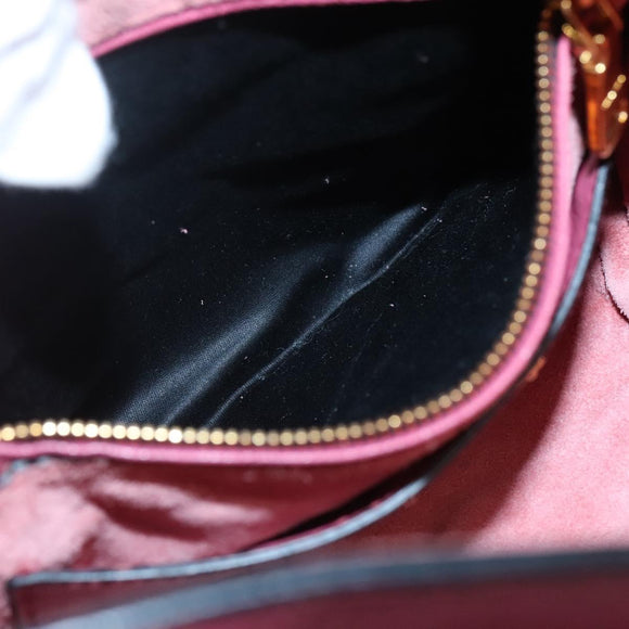 Miu Miu Hand Bag Leather 2way Pink Gold Auth 135306