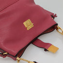 Miu Miu Hand Bag Leather 2way Pink Gold Auth 135306-6