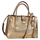 Miu Miu Hand Bag Leather 2way Gold Auth 135307-1