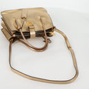 Miu Miu Hand Bag Leather 2way Gold Auth 135307-8