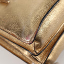 Miu Miu Hand Bag Leather 2way Gold Auth 135307-23