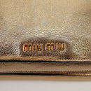 Miu Miu Hand Bag Leather 2way Gold Auth 135307-25