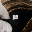 Miu Miu Hand Bag Leather 2way Gold Auth 135307-10