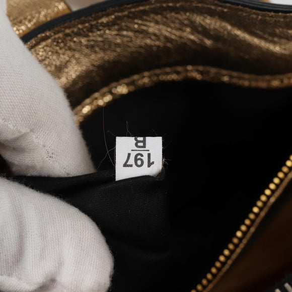 Miu Miu Hand Bag Leather 2way Gold Auth 135307