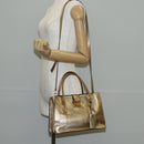 Miu Miu Hand Bag Leather 2way Gold Auth 135307-35