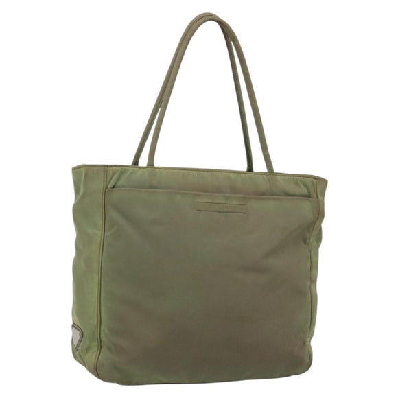 PRADA Tote Bag Nylon Khaki Auth 135309