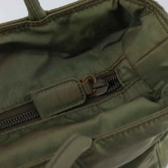 PRADA Tote Bag Nylon Khaki Auth 135309