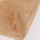 PRADA Chain Shoulder Bag Suede Beige Gold Auth 135314-8