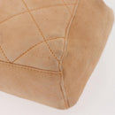 PRADA Chain Shoulder Bag Suede Beige Gold Auth 135314-15
