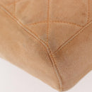 PRADA Chain Shoulder Bag Suede Beige Gold Auth 135314-16