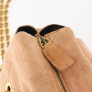 PRADA Chain Shoulder Bag Suede Beige Gold Auth 135314-19