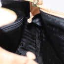 PRADA Chain Shoulder Bag Suede Beige Gold Auth 135314-21
