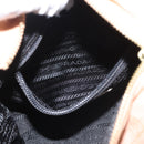 PRADA Chain Shoulder Bag Suede Beige Gold Auth 135314-23