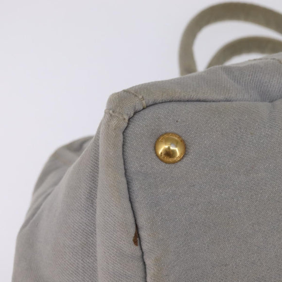 PRADA Canapa GM Hand Bag Canvas Gray Gold Auth 135318