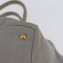 PRADA Canapa GM Hand Bag Canvas Gray Gold Auth 135318-15