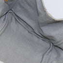 PRADA Canapa GM Hand Bag Canvas Gray Gold Auth 135318-19