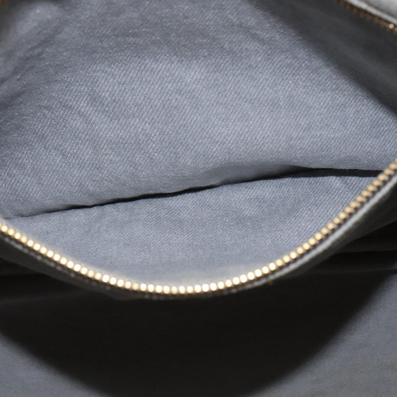 PRADA Canapa GM Hand Bag Canvas Gray Gold Auth 135318