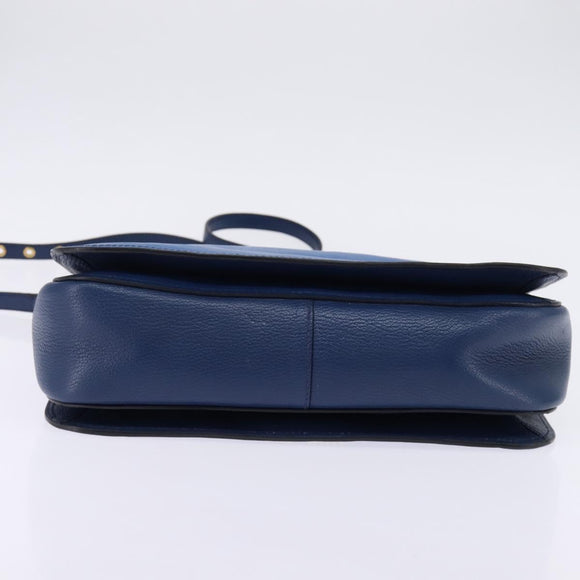 Miu Miu Hand Bag Leather 2way Blue Gold Auth 135323