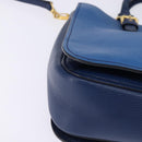 Miu Miu Hand Bag Leather 2way Blue Gold Auth 135323-10